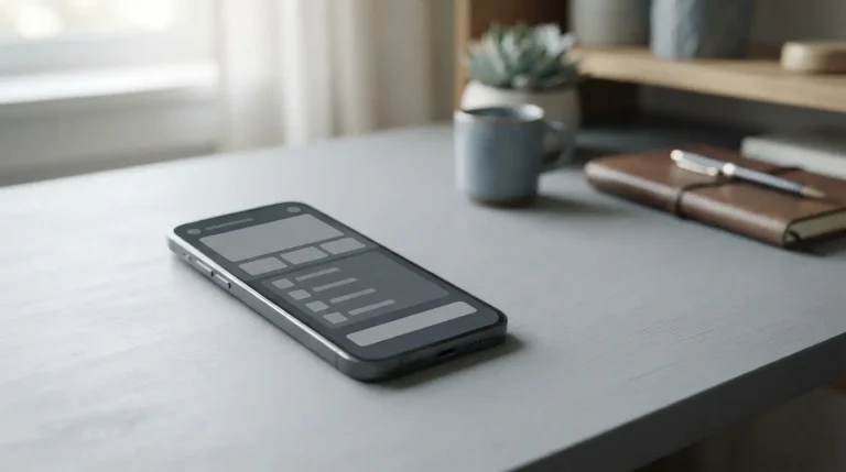 Smartphone mit Zimpler-Zahlungsschnittstelle auf neutralem Hintergrund