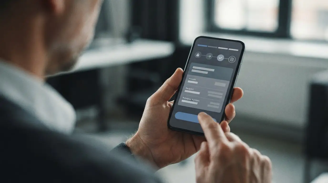 Smartphone mit Zahlungsvorgang bei mobilem Wettanbieter