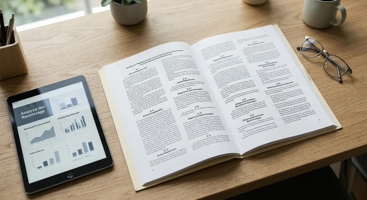 Gesetzestexte und Paragraphen symbolisieren rechtliche Rahmenbedingungen