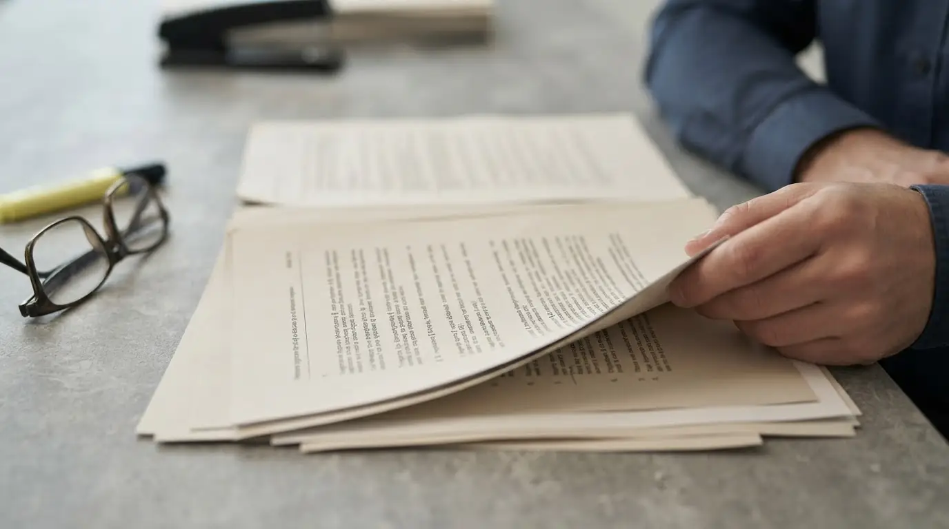 Gesetzestexte und Dokumente mit Paragraphen auf Schreibtisch symbolisieren rechtlichen Rahmen