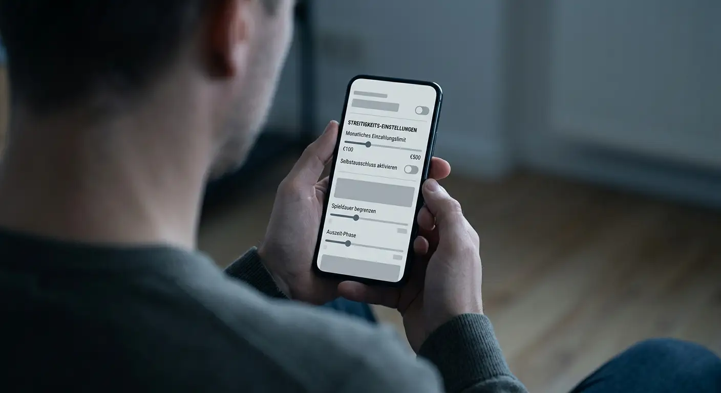 Person setzt Limits in einer App auf dem Smartphone