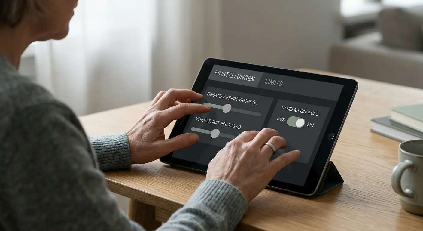 Person setzt Limits in einer Wett-App