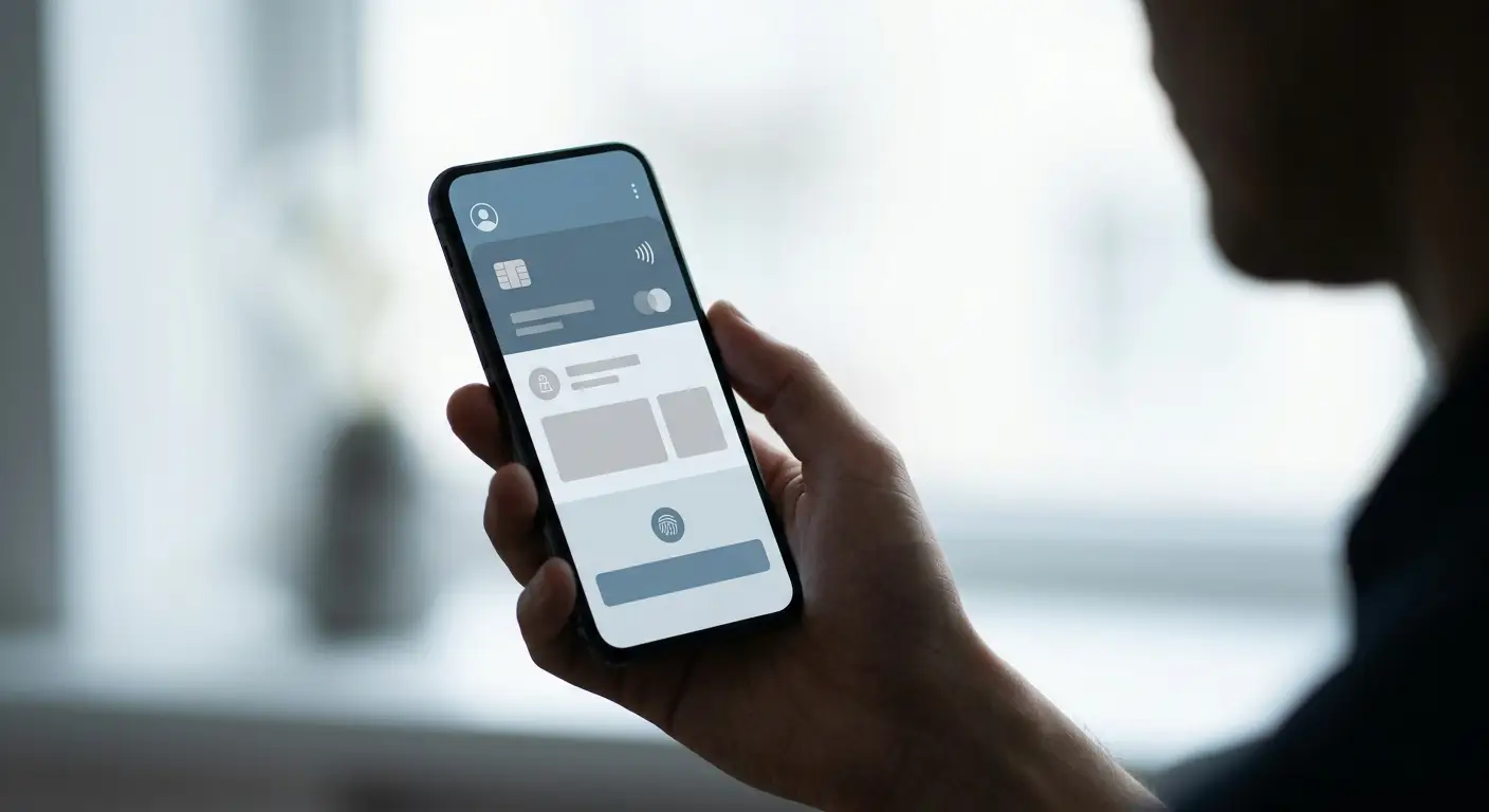 Smartphone mit digitaler Zahlungsschnittstelle in neutraler Darstellung